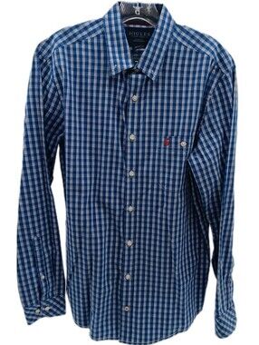 Joules Shirt Mens Medium Blue Classic Fit Button Up Check Business Casual Preppy